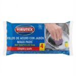 Rollos De Acero Virutex Con Jabon 4 unidades