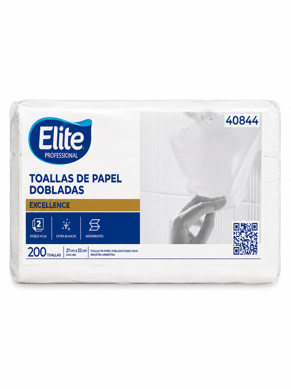 interfoliada-elite Toallas De Papel Dobladas Elite Interfoliada 200 unidades - Imagen 1