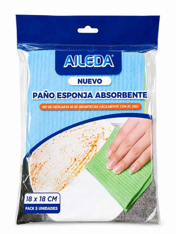 pano-esponja Paño Esponja Aileda Absorbente 5 unidades - Imagen 1