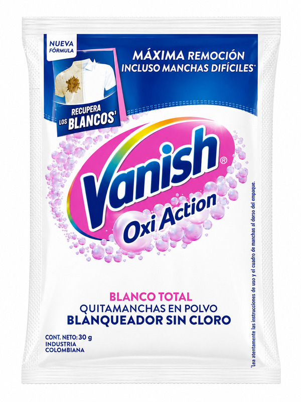 vanish-blanca-sobre Quitamanchas Vanish ropa blanca 30 gr - Imagen 1